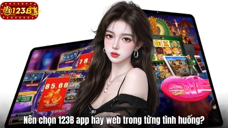 Nên chọn 123B app hay web trong từng tình huống?